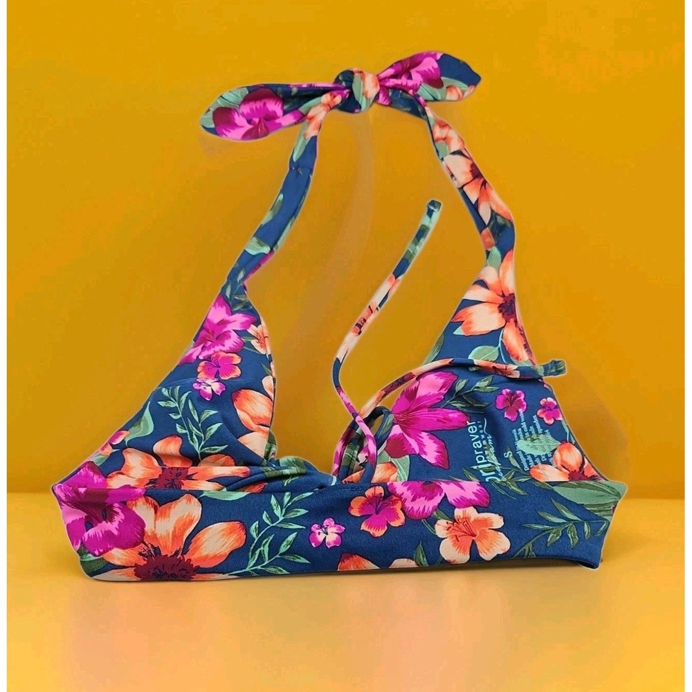 Tori Praver Floral Tie Front Bikini Top-design in Hawaii-nylon & Spande Sz Sm.